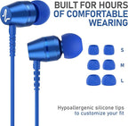 LUDOS OMNITONE USB C Headphones for iPhone 16 15 Pro Max Plus iPad Pro, 5 Years Warranty, USB-C Earbuds for Samsung Galaxy S24 S23 Ultra S22 S21 S20 A55 A54 A53, USB Type C Earphones - Blue