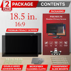 [2 Pack] 18.5 Inch Privacy Screen Filter for Widescreen 16:9 Monitor | Privacy Shield | Anti-Glare | Anti-Blue light Protector | Eye Protection | Computer Security Private Filter
