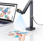 CZUR Fancy S Pro USB Document Camera for Teacher, 12MP 4K Webcam with Microphone and LED Light, Up to 60fps, Auto Focus, for Remote Teaching, Web Conference, for Mac and Windows, Black