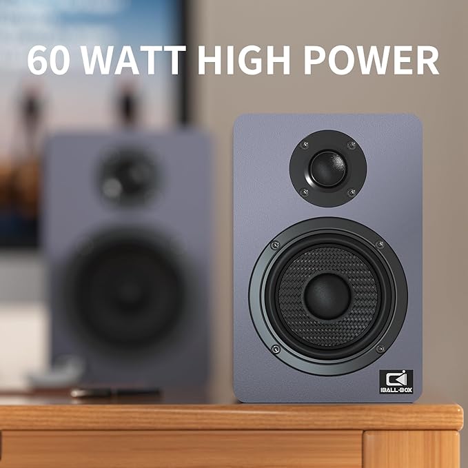 60W Computer Speakers for Desktop PC, DSP, Bluetooth 5.3, 24-Bit Optical, USB-C, AUX, Silk-Dome Tweeter, Carbon-Fiber Driver, Desk Speakers for Laptop/Mac/Monitor, Slate Blue