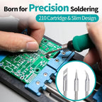 YIHUA 982 Precision Soldering Iron Station Kit with Digital LCD Display, 210 Soldering Tip Cartridge Compatible, Solder Wire Dispenser and, 4 Memory Channels, Auto Shutdown, Rapid Heating