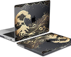 DONGKE for M4 MacBook Pro 16 Inch Case 2024 2023 2021 A3403 A3186 M3 A2991 M2 A2780 M1 A2485 Pro/Max Chip, Plastic Hard Shell Case & Keyboard Cover for Mac Pro 16 with Touch ID, Golden Wave