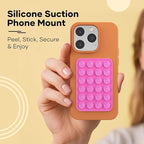 Silicone Phone Sticky Grip, Suction Phone Case Mount for iPhone and Android, Hands-Free Sticky Cell Phone Grip, Mobile Fidget Mirror Holder for Selfies and Videos