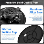 6" Camera Suction Cup Mount with Ball Head Magic Arm,Quick Release Metal Vacuum Suction Cup Mount Car Windshield Dash Mount for Action Camera/Phone Holders with 1/4",1/8" Holes(Black)
