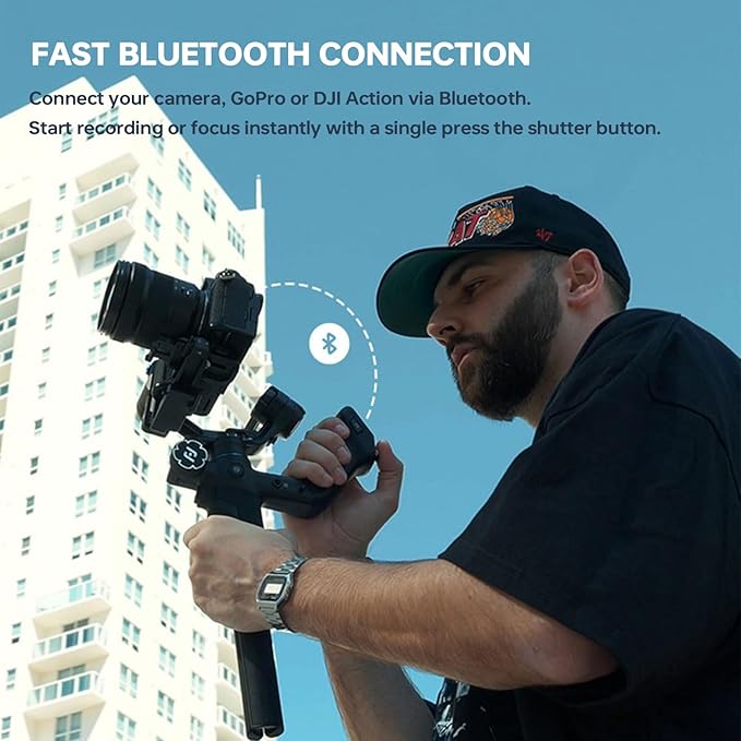 FeiyuTech SCORP Mini 3 Pro [Kit] Camera Gimbal – AI 4.0 Tracking, Detachable Handle [Bag+Fill Light+Extension Pole] 4.4lbs Payload – Gimbal Stabilizer for Mirrorless,Compact,Action Cam & Smartphones