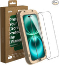 iOttie Terra iPhone 16 Tempered Glass Screen Protector Military Grade 9H Hardness Shatterproof Scratch Resistant, Edge to Edge Protection Easy Bubble Free Install, 2 Pack