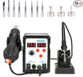CREWORKS 2 in 1 SMD Soldering Iron & Hot Air Rework Station with LED Display, 898D Soldering Kit with Heat Gun, Digital Electronic Repair Tool with 11pcs Soldering Tips