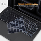 Korean Silicone Keyboard Cover Skin for 2024 2023 14.2 inch Apple MacBook Pro 14 A3112 A3401 A3185 A2992 A2918 A2442 A2779/Pro 16 A3403 A3186 A2991 A2485 A2780 with M4 M3 M2 M1 Pro Max Chip - Black