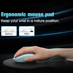 Yunsailing 8 Pack Ergonomic Mouse Pad with Wrist Rest Support Gel Memory Foam Mouse Pad Comfortable Computer Mouse Pad for Laptop Pain Relief Mousepad for Laptop, Computer, Gaming (Solid Black Style)