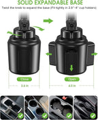 2025 Upgraded Cup Phone Holder for Car, Universal No Shaking Cup Holder Phone Mount with Expandable Base for Car Truck, Adjustable Holders,Compatible with iPhone Samsung All Phones: 2 Pack