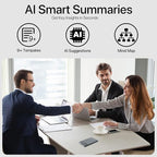 Ai Voice Recorder, Note Voice to Text Recorder W/Magnetic Case, App Control, Transcribe & Summarize with by Chatgpt, Support 112 Languages, 64GB Memory, Audio Recorder for Lectures, Meetings, Calls