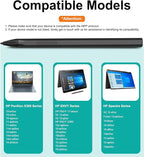Stylus for HP Envy X360 Pavilion x360 Specter X360 Spectre x2 Envy x2 Touchscreen Laptop Rechargeable MPP 2.0 Tilt Pencil 4096 Pressure Sensitivity Using The Microsoft MPP Protocol, Black