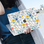 for MacBook Pro 13-inch Case 2022 2021 2020-2016 Release M2 M1 Chip A2338 A2251 A2289 A2159 A1989 A1706, Shiny Clear Pattern Plastic Hard Shell Case Keyboard Cover Screen Film, Flowers L213