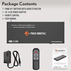8K HDMI Switch 4 in 1 Out, 8K@60Hz 4K@120Hz 1080P@240Hz with Audio Extraction, HDMI to Optical & Analog 3.5mm, HDR HDCP2.3 EDID Control (JTECH-8KSW41AE)
