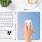 ITNRSIIET Mouse Pad Non-Slip Rubber Base Smooth Surface Stitched Edges Waterproof Durable Compatible with All Mice for Office & Gaming, Desk Accessory, 10.2x8.3x0.12 inch, Azure Gradient