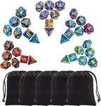 CiaraQ Polyhedral Dice Set (35 Pieces) with Black Pouches, 5 Complete Double-Colors Dice Sets of D4 D6 D8 D10 D% D12 D20 Compatible with Dungeons and Dragons DND RPG MTG Table Games
