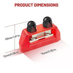 RED WOLF 2PCS 5/16" M8 Dual Stud Bus Bar 12-48V Power Distribution Block Holder 150A DC MAX, Battery Terminal Junction Dual Power Stud Busbar for Car Marine Boat Red & Black w/Screws