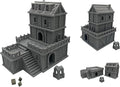 Paintable Tabletop Miniature Building Terrains Compatible with D&D and Alike RPG War Games - 18mm/28mm Scale Scenery with Medieval Gothic Architecture Style (18mm Scale)