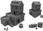 Paintable Tabletop Miniature Building Terrains Compatible with D&D and Alike RPG War Games - 18mm/28mm Scale Scenery with Medieval Gothic Architecture Style (18mm Scale)