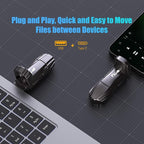 External SSD USB Flash Drive 256GB, Up to 550MB/s 2-in-1 Type C+ USB A USB3.2 Gen2 Solid State Thumb Drive SSD Stick for iPhone 15/16/Android/Windows/Mac/PC/Laptops