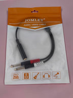 1/4 TRS Female to Dual 1/4 TS Y Splitter Cable Adapter, 1/4" Female TRS to Dual 6.35mm TS Male Adapter, 6.35mm 1/4 Inch Female to Two 6.35mm 1/4 inch TS Stereo Breakout Cable - 1 ft