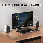 D-ONE 30W PC Gaming Computer Speakers for Laptop, Mac, Desktop Computer, Woofer Speakers, Bluetooth, USB, 3.5mm AUX Inputs, RGB Lights, Multimedia Speakers, White