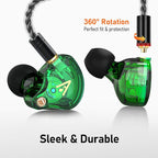 Vibes 202 Wired Earbuds - HiFi in Ear Monitor Headphones – Professional Noise-Isolating Ear Buds - Clear Sound, Deep Bass & Comfort-Fit IEM Earphones - MMCX to 3.5mm, Silver Plated Cord, Carrying Case