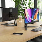 Kado Portable Monitor Stand Aluminum Alloy, Tablet Holder Phone Clamp for Display Phone, Wall Mount 3M Cubical Mount for Portable Monitor, Kitchen Cabinet Tablet Holder for iPad Surface Pro