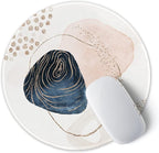 ITNRSIIET Round Mouse Pad with Stitched Edge Premium-Textured Waterproof Non-Slip Rubber Base Desktop Protection Mat Diameter 8.7 inches, Aesthetic Boho