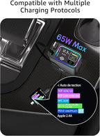 Retractable Car Charger USB C,107W Type C Car Charger Fast Charging with Dual Retractable Cable and USB Ports, Compatible with iPhone 16/15/14/13,S25/24/23/22, Pixel 9/8/7