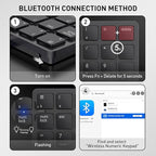 havit Bluetooth Number Pad Wireless Numeric Keypad Numpad 26 Keys Portable Mini Financial Accounting Rechargeable Numeric Pad for Windows Laptop Desktop, PC, Notebook (Black)