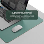 YSAGi Desk Mat, Mouse Pad,Waterproof Desk Pad,Large Mouse pad for Desk, Leather Desk Pad Large for Keyboard and Mouse,Dual-Sided Mouse Mat for Office (23.6" x 13.7", Pistachio Green + Green Blue)