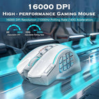 Redragon Wireless Gaming Mouse, MMO Gaming Mouse UP 16,000 DPI, 16 Macro Programmable Buttons, RGB Rechargeable Mouse with 12 Side Buttons, 70Hrs for PC Laptop MOBA FPS, White,M901P-WS