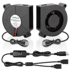 60mm x15mm 2 Pack Small USB Blower Fan 5V with 3 Degree Speed Brushless DC Squirrel Cage Fan for Cooling Xbox Computer Cosplay Costume Helmet PC Receiver