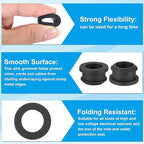 PATIKIL 17mm / 11/16 Inch Drill Hole,1/2 Inch ID Rubber Grommets, 12Pcs Top Hat Grommet for Wiring Eyelet Ring Gasket Automotive Firewall Cable Hole Plugs Wires Protection, Black