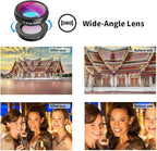 APEXEL 4 in 1 Phone Photography Kit, 18X Telephoto Lens, 198° Fisheye Lens, 15X Macro Lens, 0.63X Wide Angle Lens, Set with Flexible Phone Tripod, for iPhone 13/12/11/XS Max/XR/XS/X Samsung One Plus