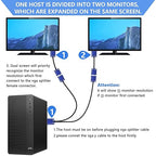PASOW VGA Splitter Cable 1080P Dual VGA Monitor Y Cable 1 Male to 2 Female Adapter Cable Only for Screen Duplication - 1.5 Feet (No Screen Extension) - Only Work for Identical Monitor