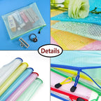 AUSTARK 20 Pcs Zipper File Bags, Plastic Mesh Pouch, Board Game Storage Bag, Waterproof Bags for Office School (B5 Size 11.4''x8.2'', Multicolored)