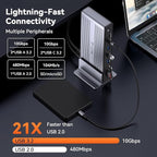 TobenONE DisplayLink Docking Station 4 Monitors, 20-in-1 Quad 4K@60Hz HDMI Display with 150W Power Supply for Thunderbolt 5/4/3, USB-C Windows,Chrome, MacBook/Mac mini(6 USB, Ethernet, SD/Micro SD)