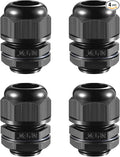 4 PCS 3/4"(12.5-18mm) NPT Nylon Cable Gland Joints with Gaskets, IP68 Adjustable Lock Nut Strain Relief Cord Grip Waterproof Cable Glands - UL Listed and RoHS Compliant