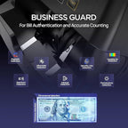 NUCOUN VC-3 Money Counter Machine Mixed Denomination, Value Counting, CIS/UV/IR/MG/MT Counterfeit Detection, USD/Euro/CAD/MXN, Printer Enabled Bill Cash Counter for Business