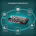5 Port 2.5G Base-T Smart Web Ethernet Switch Managed with 10Gbps SFP Port, Compatible with 100/1000/2500Mbps Network, VIMIN 6-Port 2.5 Gigabit Managed Network Switch for 2.5G NAS, PC, Wireless AP