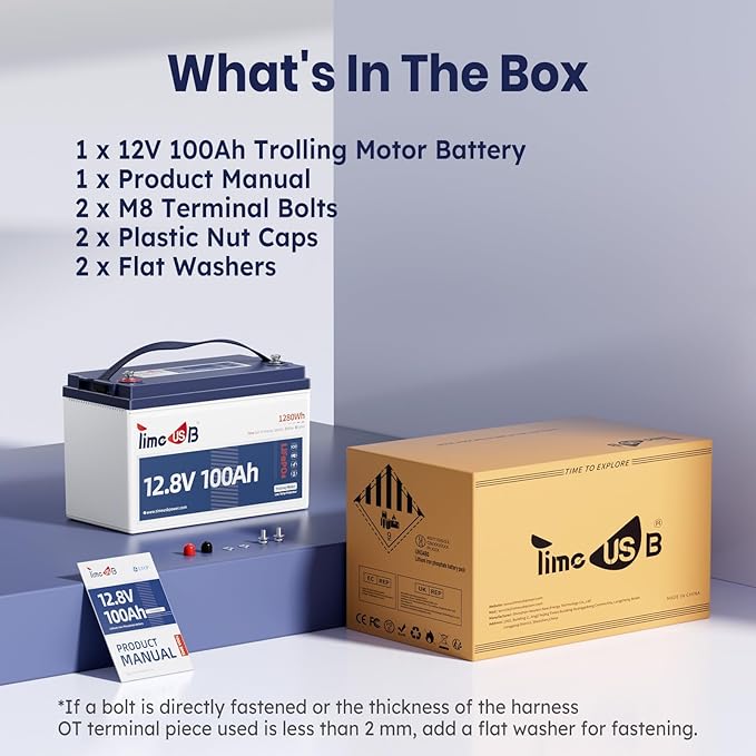 12V 100Ah LiFePO4 Battery with Low Temperature Cut off Protection Group31 Lithium Battery Built-in 100A BMS Max.1280Wh Energy for 12V Trolling Motor, Marine, RV, Boat, Yacht and Off-Grid