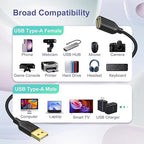 USB Extension Cable, 2-Pack OKRAY 6FT Nylon Braided USB 2.0 Extension Cable Type A Male to Female Cable Extender Cord with Gold-Plated Connector for Printer, Camera, USB Flash Drive, Hard Drive, Mouse