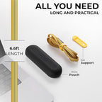 Rolling Square InCharge XL 200cm - USB C Charger Cable, Lightning Cable for Smartphone, Universal Cable Charger 6 in 1, USB Plug, Yellow, 100W