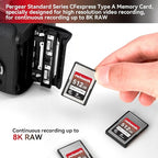 Pergear 512GB CFexpress Type A Memory Card, Up to 800MB/s Read Speed & 780MB/s Write Speed for 4K 120P, 8K 30P Recording,with Card Reader