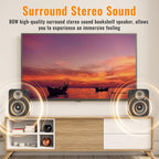 BESTISAN Bluetooth Bookshelf Speakers, Powered Computer Speakers with 4 Inch Woofer, TV Speakers with Optical/RCA/USB/Sub Out for PC and Turntable