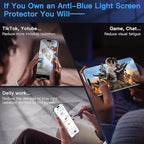 Uyiton Anti-Blue Light for iPhone 15 Pro Screen Protector - Unbreak-Glass Easy to Install Full Coverage Case Friendly Scratch Resistance 9H Tempered Glass Screen Protector for iPhone 15 Pro, 2 Pack