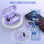 Wireless Earbuds, 2025 Bluetooth 5.4 Headphones Sport, Bluetooth Earbuds with ENC Noise Canceling Mic, 50H Stereo Wireless Headphones IP7 Waterproof with Earhooks, Dual LED Display for Workout/Running