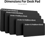 YSAGi Leather Office Desk Pad Protector, Large Mouse Pad, Non-Slip, PU Leather, Laptop Desk Blotter, Waterproof Writing Pad for Office and Home, Black, 23.6" x 13.8"
